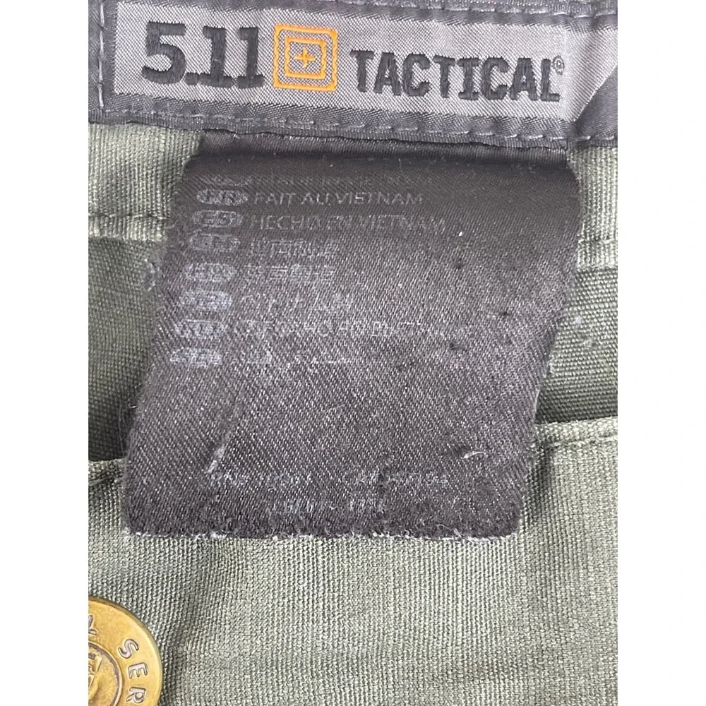 5.11 Tactical Mens‎ Cargo Pants 46 Olive Green Ripstop Workwear Hiking Trousers